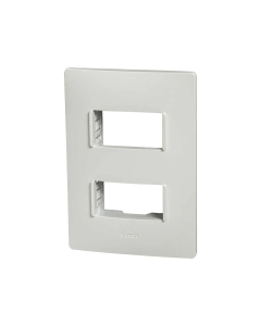 Placa Simon S26 2 módulos blanco/blanco