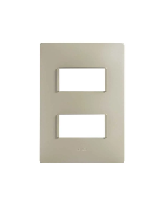Placa Simon S26 2 módulos oro blanco decorativa