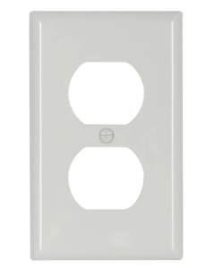 5132W Placa para receptáculo dúplex nylon blanca de un modulo