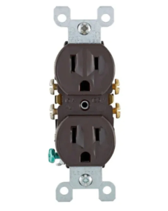 Contacto duplex polarizado café 15A 125V Eaton Arrow Hart