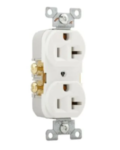 CR20W Receptáculo Dúplex Blanco 2P3H 20A 125V Ca Nema 5-20R