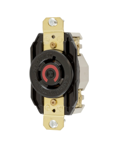AHCL1420R Recep Sencillo HartLockMedia Vuelta 3P4H20A 125250V Industrial Negro