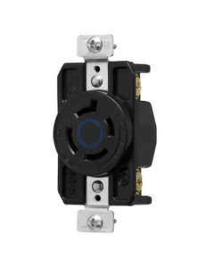 AHCL1520R Recep Sencillo HartLockMedia Vuelta  3P4H20A 250V Industrial Negro