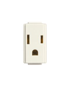 TOMA DE CORRIENTE POLARIZADA Y ATERRIZADA 2P+T 1 MOD. 15A 127V COLOR MARFIL     