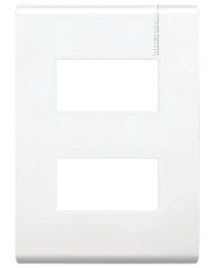 Placa de 2 Módulos con Chasis de Resina Color Blanco