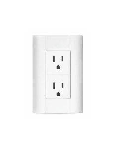 Toma corriente duplex polarizada y aterrizada 2P+T 15A 127V   c/placa color blanco