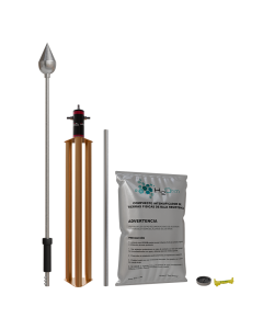 Kit pararrayos punta de aluminio y electrodo de cobre