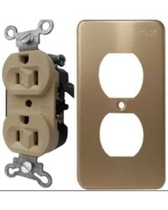 WDK2N1-5250 Kit De Receptáculo Dúplex M5250M Y Placa De Aluminio Color Oro Wd95101
