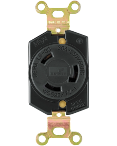L630R  Receptaculo Single 30A 250V 2P3W Lkg Bk