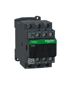 Contactor magnético 3 polos 18A 24V CD 1NA-1NC Tesys Schneider