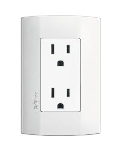Toma Duplex 2P+T 15A 127V Blanca Schneider MWD1313