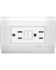 Marisio Toma Duplex 2P+T GFCI 15A 127V  blanco c/placa