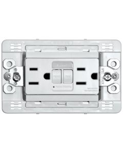 Tomacorriente duplex con ICFT 15 A con autoprueba y luz, protección infantil, 127 V incluye chasis c