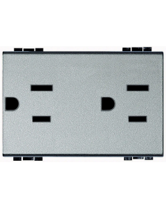 Toma de corriente duplex 2P+T con protección infantil color tech 3 mod 15A 127-277V