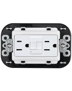 Toma de corriente Dúplex con ICFT 15A 125V~ autoprotegida 3 mód.