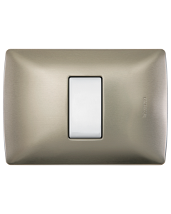 Placa de aluminio con chasis color Perla 1 mód.