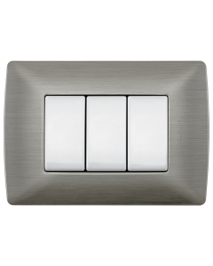 Placa de aluminio con chasis color Acero 3 mód.