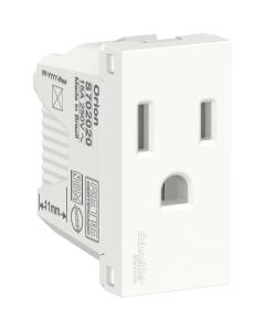 Toma Doble Schneider Electric 2 Polos Tierra 15A 250V Blanco
