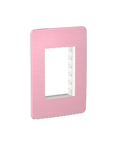 PLACA 3 MODULOS DE ALUMINIO +SOPORTE 4X2 VENUS COLOR ROSA ORION