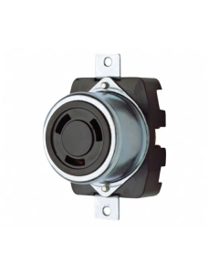 WD7380T RECEP SENC DE BAQ. NEGRO C/ CUBIERTA METÁLICA 3P 4H 50A 600VCA 250VCD