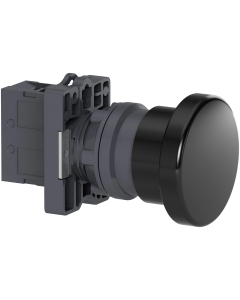 EasyLine botón pulsador 22mm cabeza de hongo 40mm, 1 NA, color negro