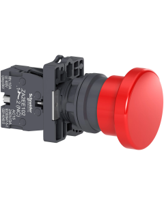 EasyLine botón pulsador 22mm cabeza de hongo 40mm, 1 NA, color rojo