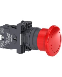 Botón paro de emergencia 22mm  cabeza40mm sin gatillo - desbloqueo de giro 1NC color rojo