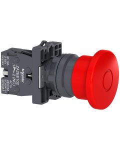 Botón paro de emergencia 22mm  cabeza40mm presiona-jala  1NC color rojo