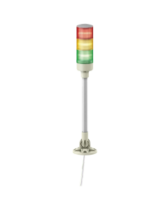 Torre luminosa led 24V RAVA montaje en tubo plegable con placa de fijación con buzzer 3 colores