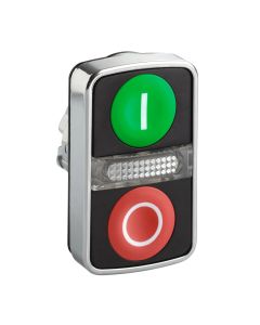 Pulsador doble cabeza metálica Schneider Electric